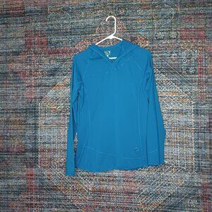 Mountain HardWear womens solid blue lightweight hiking hoodie L